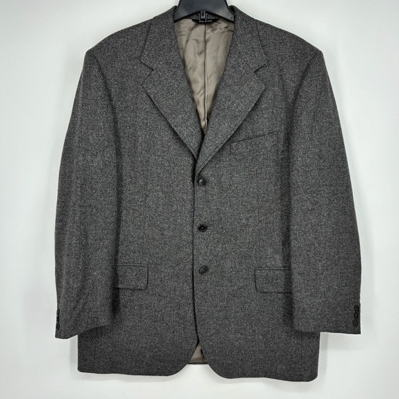 Nogara 1945 Mens 44R Sport Coat Blazer Jacket 100% Cashmere Charcoal Gray Italy
